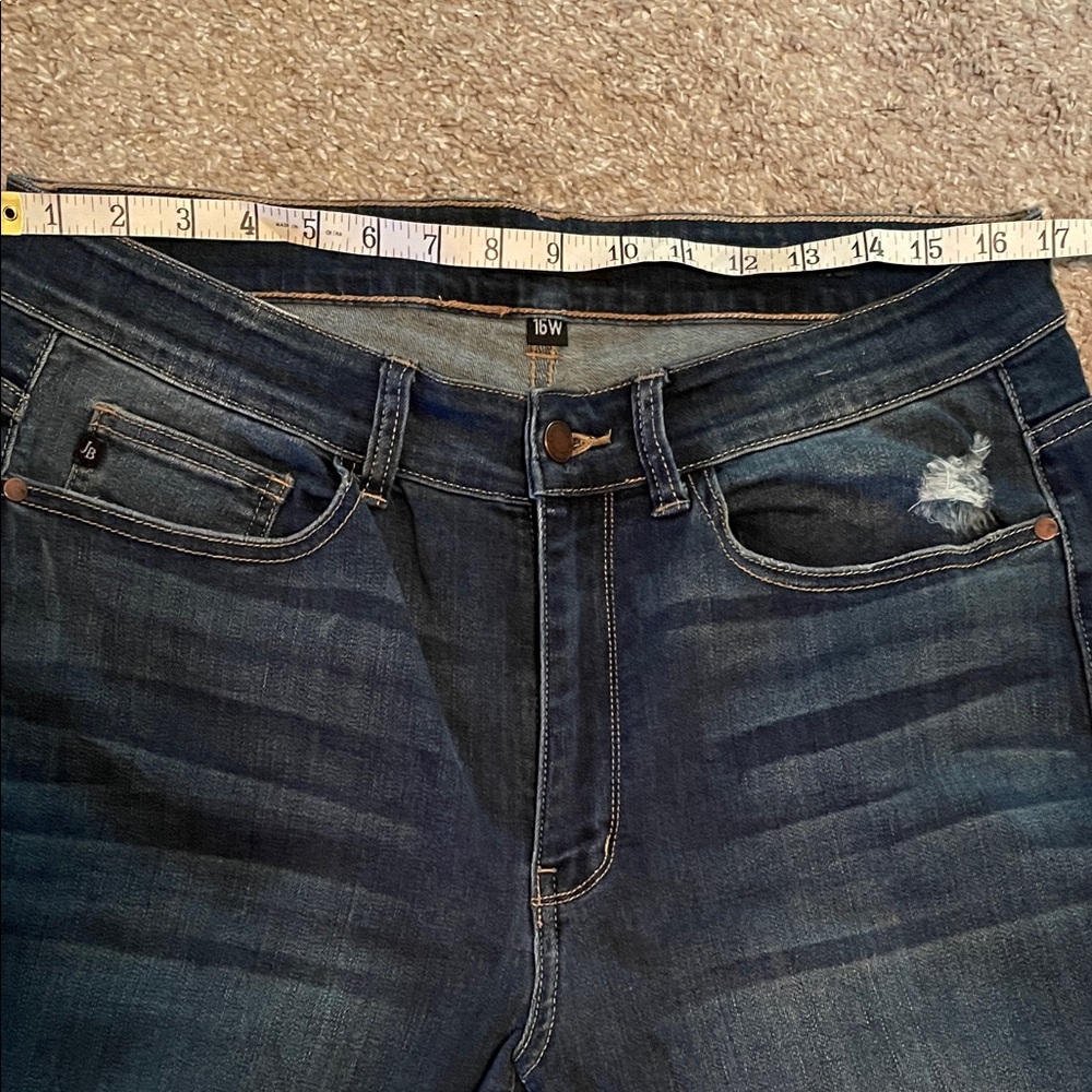 Judy Blue Distressed Dark Wash Skinny Fit Jeans, 16W - Picture 7 of 7